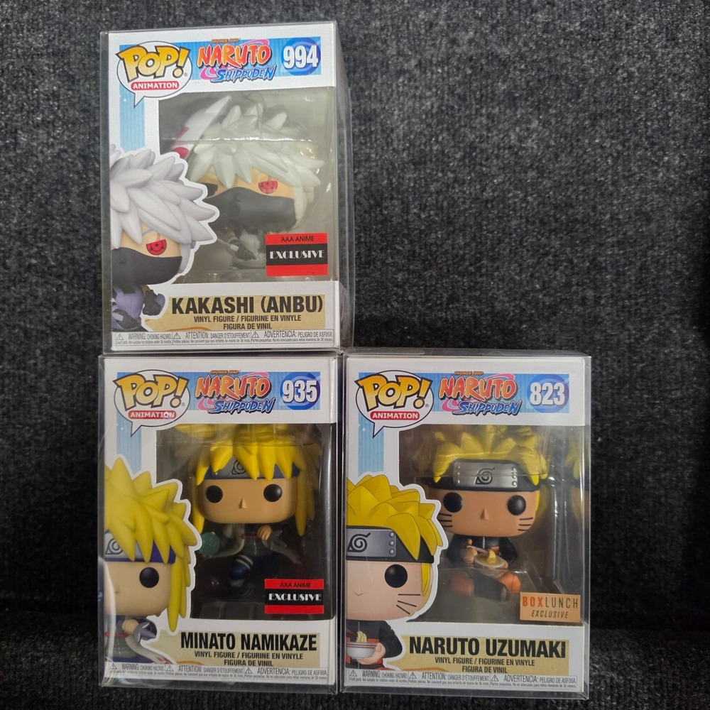 Funko Pop Naruto Shippuden Bundle Kakashi Anbu Minato Naruto Uzumaki Exclusives